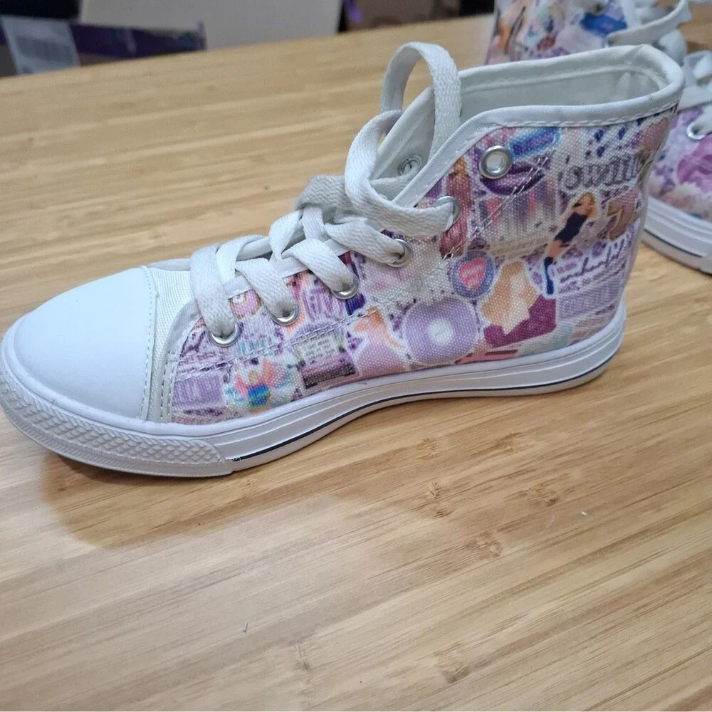 Taylor Swift Fan High Top Canvas Sneakers Swiftie Kids Shoe Size US 12/ 13